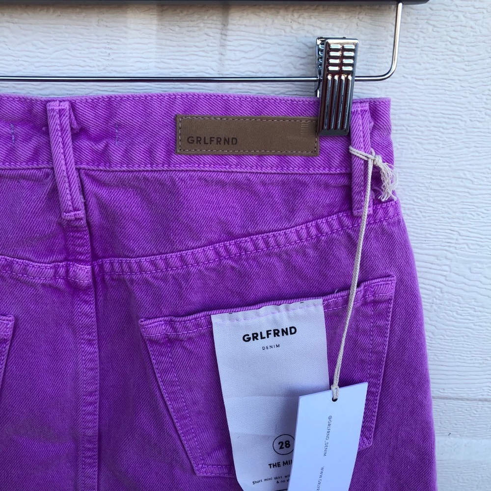 NWT GRLFRND Skirt Denim Milla Electric Purple Mini - Picture 8 of 9